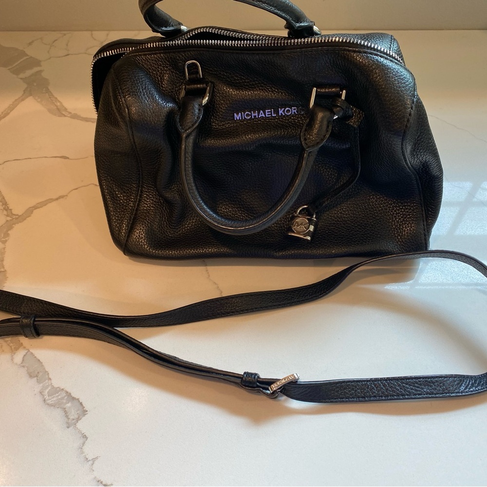 *updated listing*Michael Kors Pebbled Black Leather Satchel